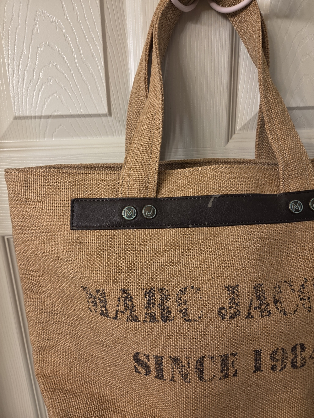 Marc Jacobs Tan Canvas Tote with Dark Brown Trim - Picture 7 of 16